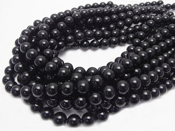 Photo2: 오닉스Onyx  비즈 10mm  3a품질,  한줄 사이즈 39cm - 5줄/구매 시 20% 할인 (2)