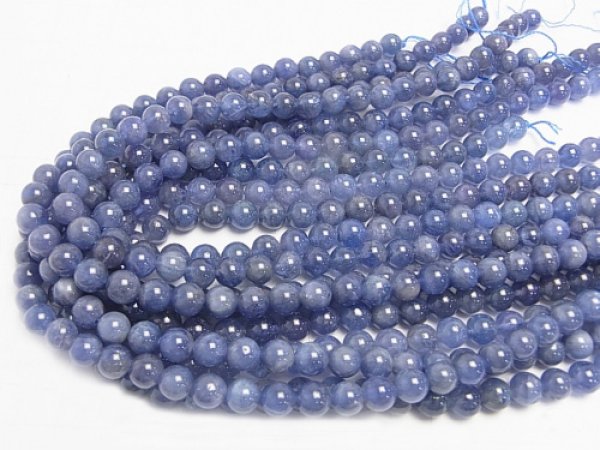 Photo2: 탄자나이트 Tanzanite 비즈 8mm  3a 품질,  한줄 사이즈 39cm - 3줄/구매 시 20% 할인 (2)