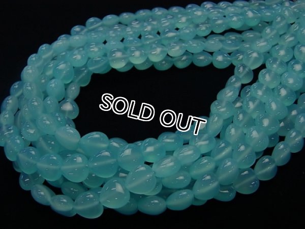 Photo3: 블루 캘세더니Chalcedony 하트파츠, 10*10mm 3a품질,한줄 사이즈 39cm - 5줄 구매 시 30% 할인, (3)