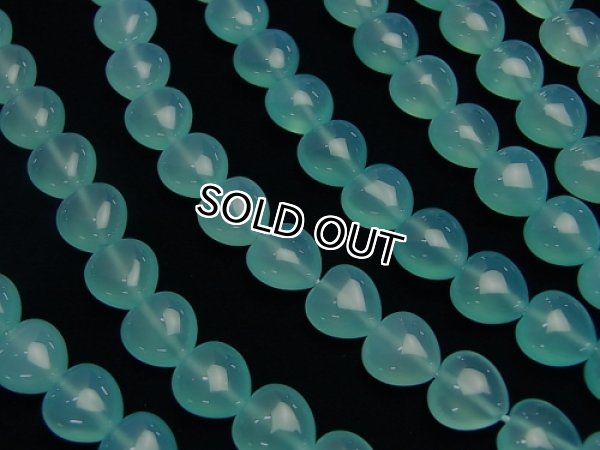 Photo2: 블루 캘세더니Chalcedony 하트파츠, 10*10mm 3a품질,한줄 사이즈 39cm - 5줄 구매 시 30% 할인, (2)