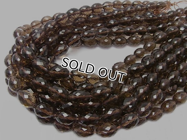 Photo2: 스모키쿼츠 라이스 파츠 14*10mm  3a품질,  한줄 사이즈 38cm/- 5줄 구매 시 30% 할인 (2)