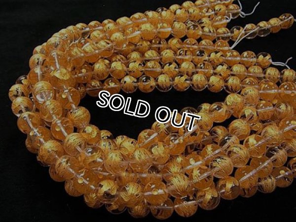 Photo3: 백수정 사신도【주작】조각(골드)  라운드 10~12mm  3a품질,1줄 사이즈38cm  - 5줄 구매 시 50% 할인 (3)