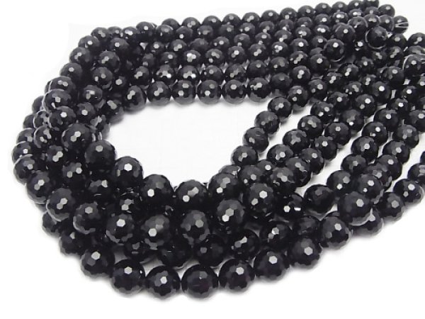 Photo2: 오닉스  128면체 컷팅, 10mm 3a품질,1줄 사이즈38cm - 5줄/구매 시 20% 할인 (2)