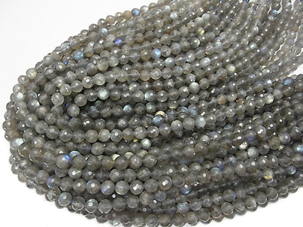 Photo2: 래브라도라이트  128면체, 8mm 3a품질,1줄 사이즈38cm - 5줄/구매 시 30% 할인, (2)