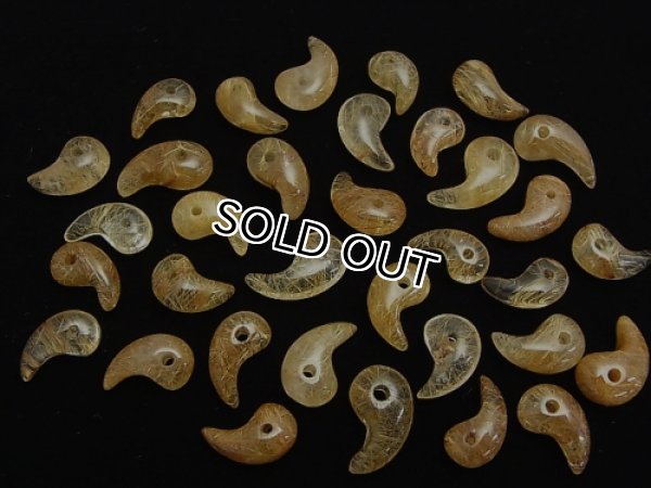 Photo2: 루틸쿼츠 곡옥  사이즈13-18*9-10*5-7mm,  5알/1set (2)