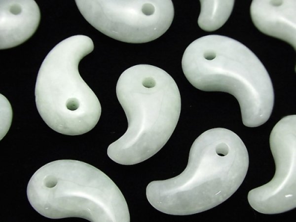 Photo1: 비취Jadeite 곡옥  사이즈30*20,  3알/1set  (1)