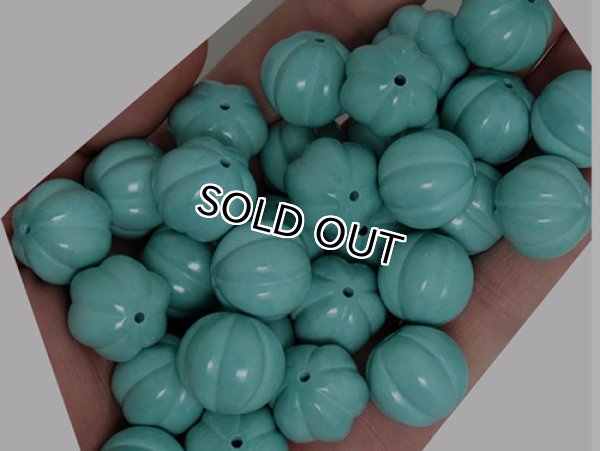 Photo3: 터키석Turquoise- 최상품질 연꽃조각 -비즈사이즈8mm  25알/1set/판매 (3)
