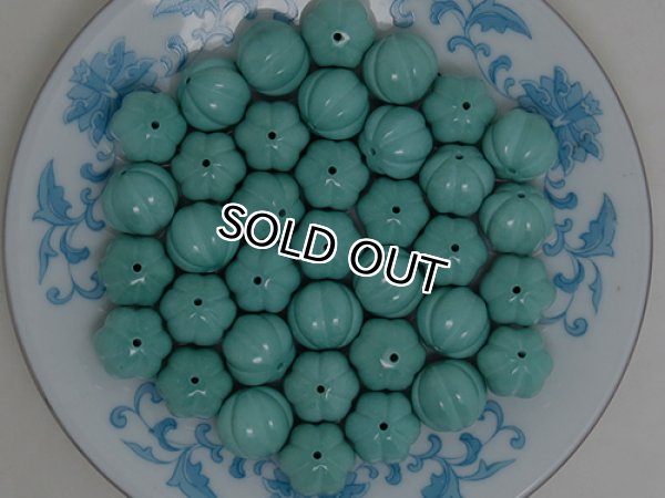 Photo2: 터키석Turquoise- 최상품질 연꽃조각 -비즈사이즈8mm  25알/1set/판매 (2)