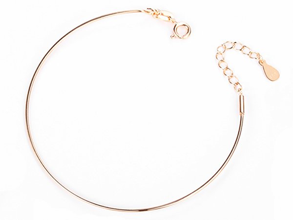 Photo2: 실버925 외이어 팔찌 폭 두계 1.0mm 료듐, 골드,핑크 골드, (2)